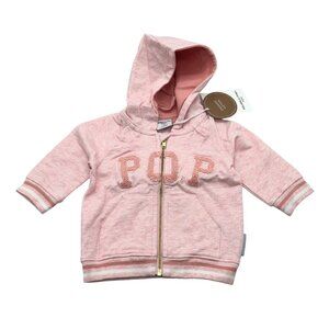 Polarn O. Pyret Baby Hoodie Sweatshirt Pink Organic Cotton 1-2 Months